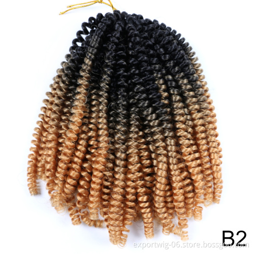Synthetic Ombre Spring Twist Braiding Hair 30 Strands 8 inch Crochet Braids Hair Extensions Braids passion twist water wave hair